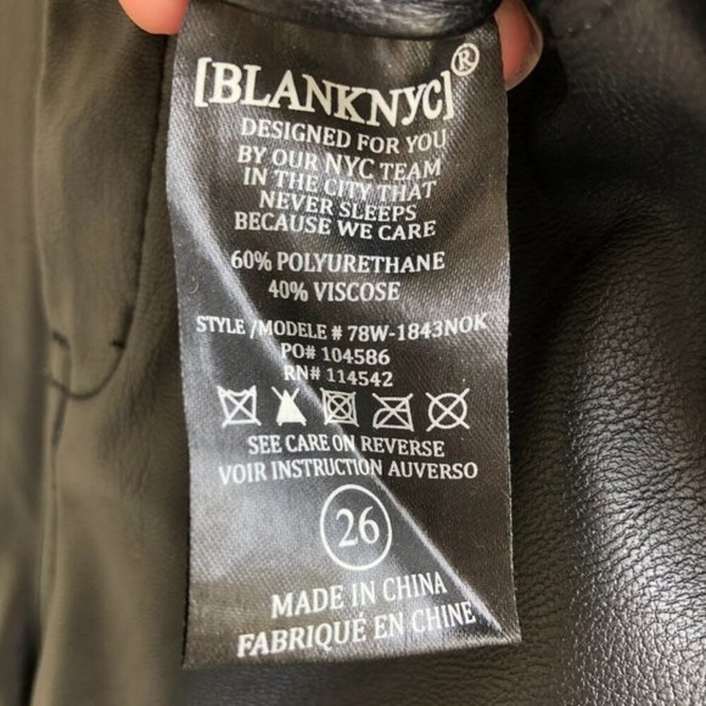 BlackNYC Faux Leather Black Leggings Size 26 - Picture 11 of 11